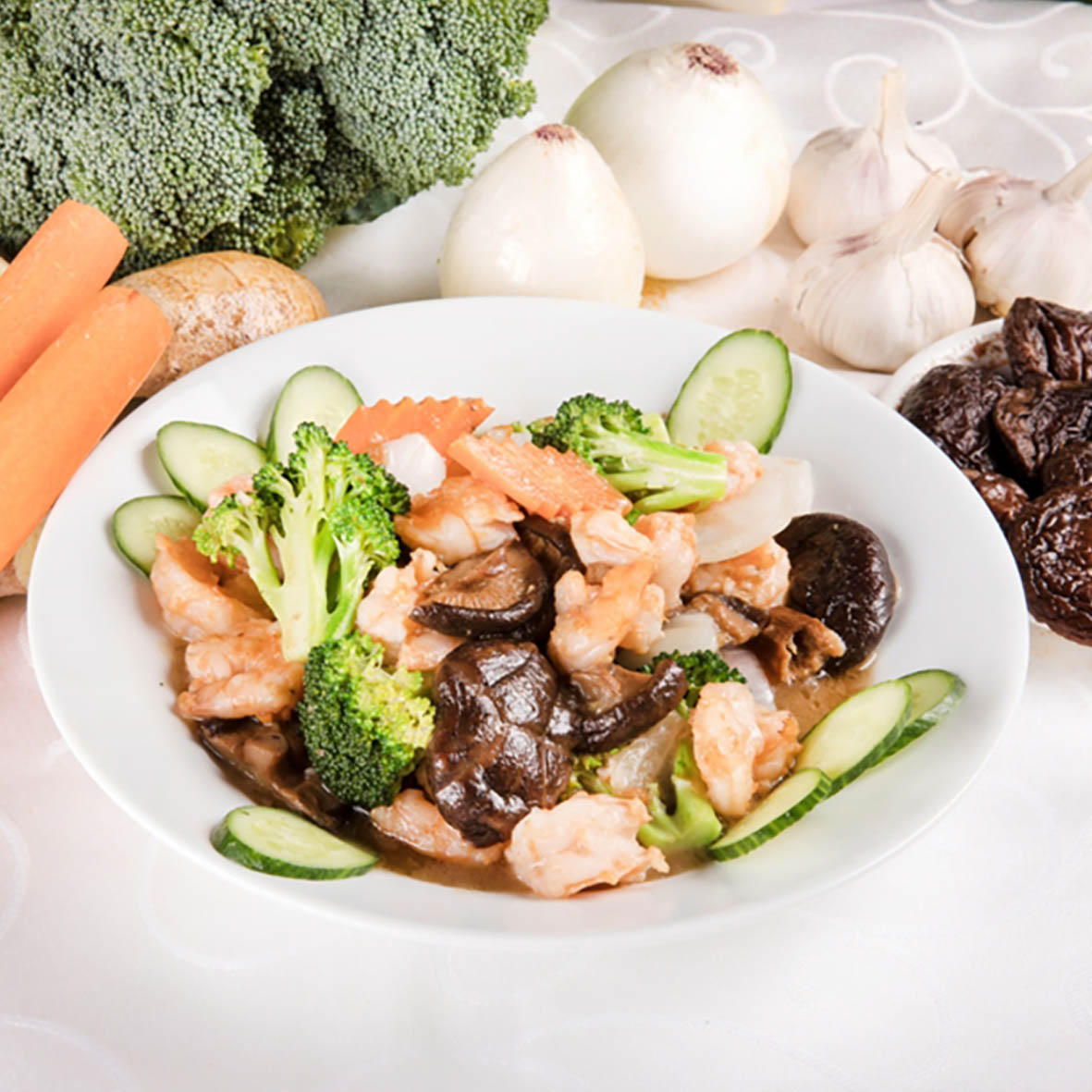 Shrimp with Black Mushroom