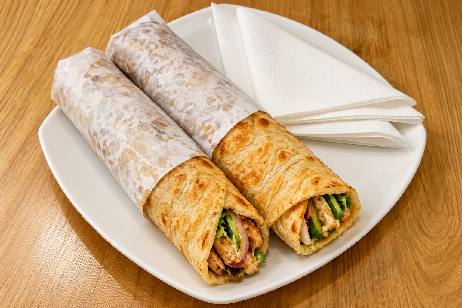 Chicken Malai Boti Roll With Mayonnaise And Garlic